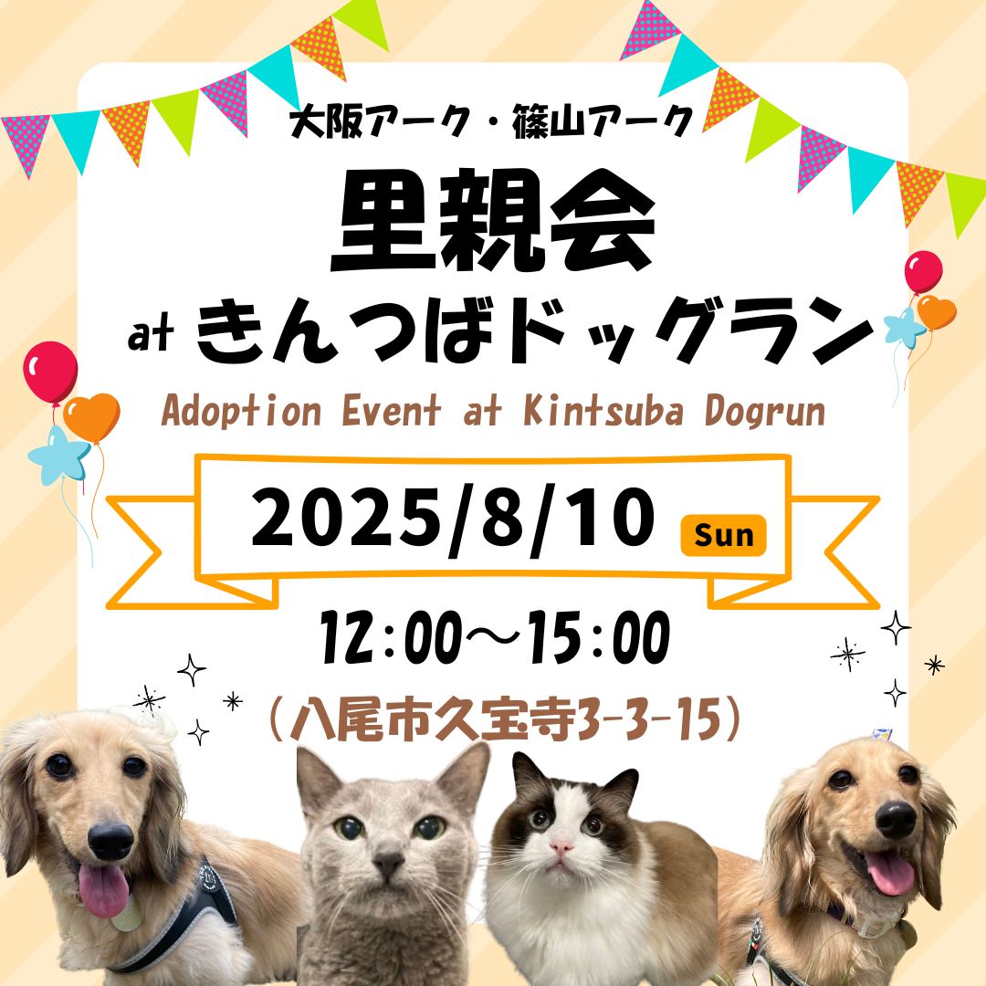 【August 10, 2025】ARK Adoption Fair at Kintsuba Dog Run